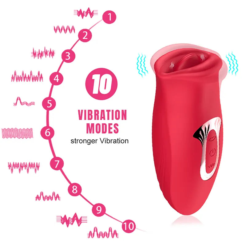 10 Frequency Tongue Licking And Sucking Vibrator