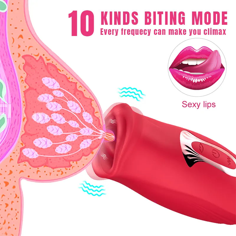 10 Frequency Tongue Licking And Sucking Vibrator