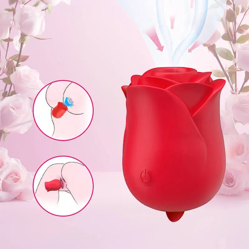 Rose Vibrator Toy with Tongue Clitoral Licking