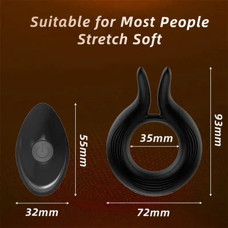 Rabbit Ear Design Silicone Vibrating Penis Ring 3
