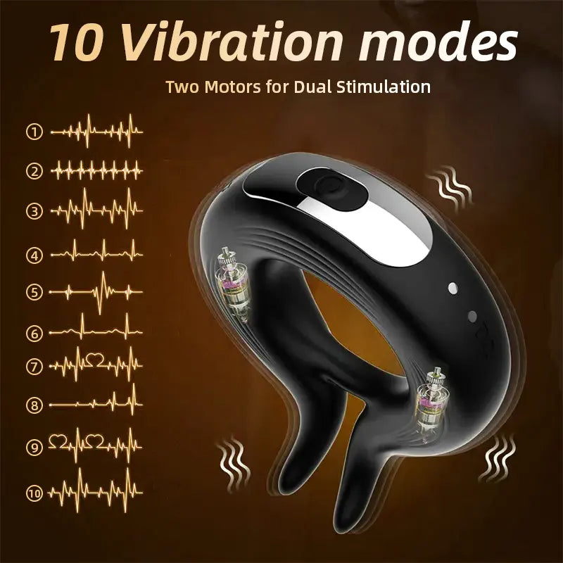 Rabbit Ear Design Silicone Vibrating Penis Ring 4