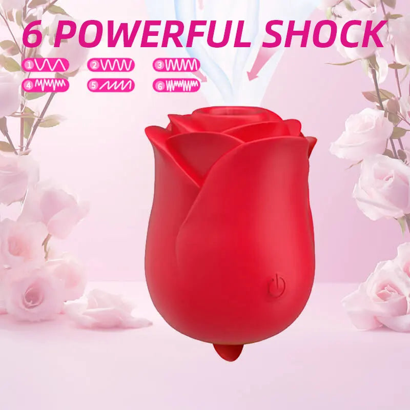Rose Vibrator Toy with Tongue Clitoral Licking