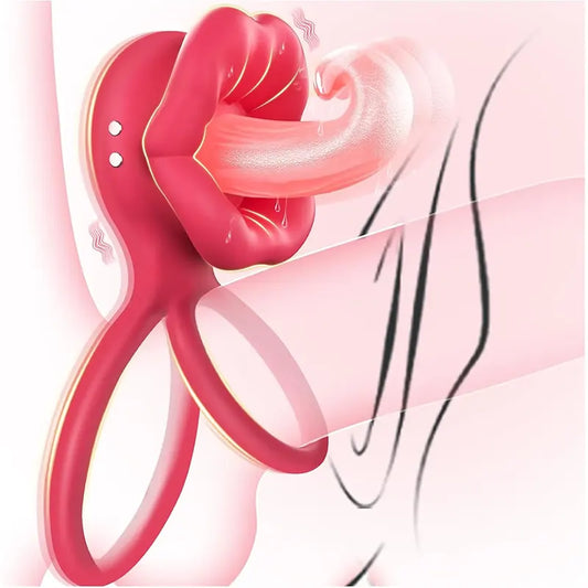 Lifelike Tongue Vibrating Cock Ring