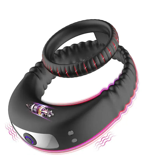 Cum Lock Double Ring Vibrating Massager