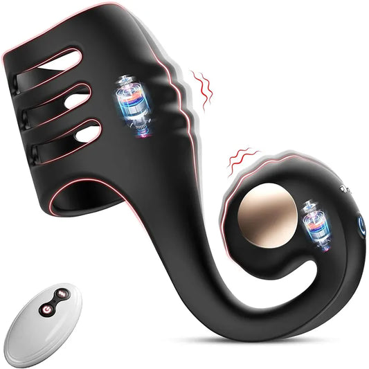 Snail Pulse Dual-Vibe Cock Ring Sleeve