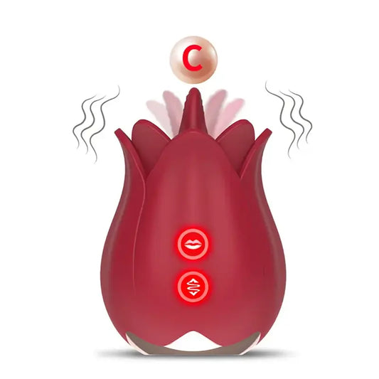 The Rose Toy with Tongue for Women Red
